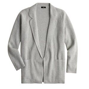 J CREW XXS Heathered Gray Eloise Shawl Collared Merino Wool Sweater Blazer